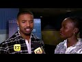 Michael B. Jordan and Lupita Nyong'o Tell Hilarious Story of Falling During Globes Elevator Shoot…