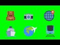 ICONS ANIMATED GREEN SCREEN | FULL HD FREE | TRAVEL ICONS FREE