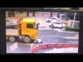 please get up immediately when you fall into heavy truck's blind spot