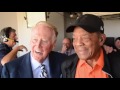 Vin Scully Meets Hall of Famer Willie Mays at AT&T Park