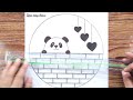 Pencil Drawing in Circle Easy Step By Step | Panda Drawing in Circle | Easy Circle Scenery Drawing