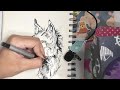 ASMR relaxing ink pen drawing| Full process, no music, no talking ✍️