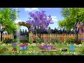 Cozy Spring Yard Garden 🌷 ASMR spring ambience 🦋 birds, chimes, gardening sounds