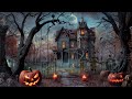 Haunted House Halloween Ambience with Relaxing Crunchy Leaves and White Noise, Owls, Crows for Sleep