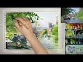 How to loose paint leisurely day in watercolor - 長閑な日　水彩画