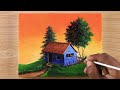 Easy Landscape Painting/ Acrylic Canvas Paint for Beginners