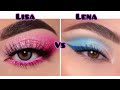 LISA OR LENA #60🎵💜  PINK vs BLUE! @YnQueen-cx8yw