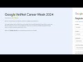 Google VetNet Career Week 2024 June 11 - 13, 2024