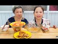 CANH KIM CHI VÀ CÁ KHÔ - HAI MẸ CON ĂN KHÔNG NỔI VÌ NẮNG NÓNG