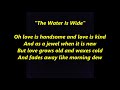 THE WATER IS WIDE O Waly, Waly Scottish Scotland Lyrics Words text Sing Along Song