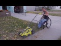 How I mow the lawn - cordless Ryobi mower
