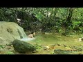 Going to the forest and encountering a waterfall, the couple invited each other to bathe.