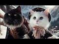 AI Cats as Humans: Snowy Picnic for Two