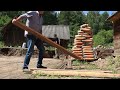 Renovation of an old house. Preparing a load-bearing wall for the terrace. Laying a sewer system