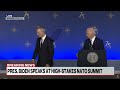 BIDEN READS PROMPTER INSTRUCTIONS OUT LOUD AT NATO SUMMIT SPEECH... TWICE!