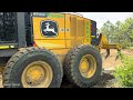 How John Deere 670 GP Grader Repairs Roads in Green Forests Part 2 #johndeere #motorgrader