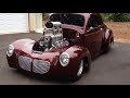 Blown Willys Coupe idling