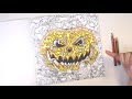 Coloring a spooky Halloween pumpkin!