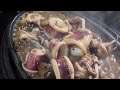 SIZZLING PUSIT IN CREAMY MUSHROOM GRAVY... MASARAP NA PANGULAM AT PULUTAN...