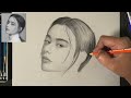 Drawing Practice - How to outline an angled head using Loomis Method