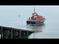 Moelfre lifeboat returning to the boathouse after this morning's shout.