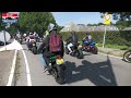 When Bikers Crash a Car Show! - Wheelies & Burnouts & Flames!