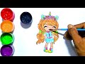 Coloring cute girl princess with flower | coloring pages | coloring book