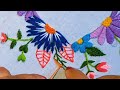 Easy hand embroidery design /হাতের সেলাই এমব্রোডারি কাজ করা