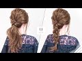 cross ponytail & one tail arrangement by combining triple braids.