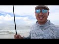 50 lb Fish PULLS My Fishing Rod INTO THE OCEAN! Beach Fishing (feat. Darcizzle)