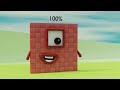 Numberblock 100 charges up from 0 - 100% (1-100) Percentblock
