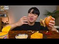 ASMR MUKBANG | CHEESE BURGER, Cheese stick, Fire Noodles, hot dog recipe ! eating