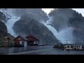 LÅTEFOSS WATERFALL at Road Rv13, Odda NORWAY. The double or twin waterfall!