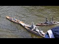 RC Warship Combat - BB firing ships do battle!