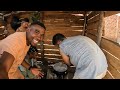 My mom teaches my wife and friends how to cook Ugali, African typical meal.