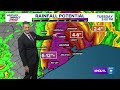 Chief Meteorologist David Paul has the latest timing of impacts we'll feel from Beryl
