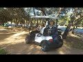 Mika Driving the Golf Cart