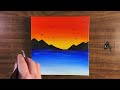 Easy Sunset for Beginners | Acrylic Painting Tutorial Step by Step | Painting