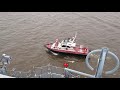 Santa steaming by starboard side of USS New Jersey 11 December 2021