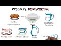 Types of crockery in f&b service // types of crockery used in restaurant//crockery size and use