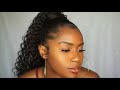 Long 28 Inch Beauty Supply Store Curly Ponytail On Short 4C Natural Hair!!!
