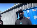 UCLA coach DeShaun Foster talks after first spring practice