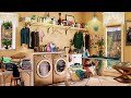 Cozy Laundry Room sunny version 🧺🌞 ASMR Ambience washer, dryer, folding clothes 👖