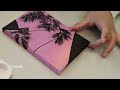 Aesthetic Pink Sunset Easy Acrylic Painting for Beginners with Fairy Lights | ASMR