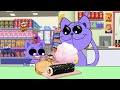 Joy vs Embarrassment - Inside Out 2 Convenience Store Blue Pink Food Mukbang Animation | ASMR