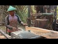 3 Oprator Handal‼️Merajang Kayu Jati-Bahan Balok & kaso,Gergaji Bandsaw Rakitan