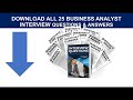 BUSINESS ANALYST Interview Questions And Answers!