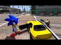 GTA 5 Sonic vs SpongeBob vs Mickey Epic Trampoline Jumps/Fails (Ragdolls)