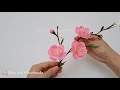 How To Make Peach Blossom Paper Flower #2 / Paper Flower / Góc nhỏ Handmade