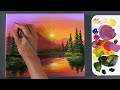 Sunset lake painting / Landscape Painting / Acrylic Painting Tutorial